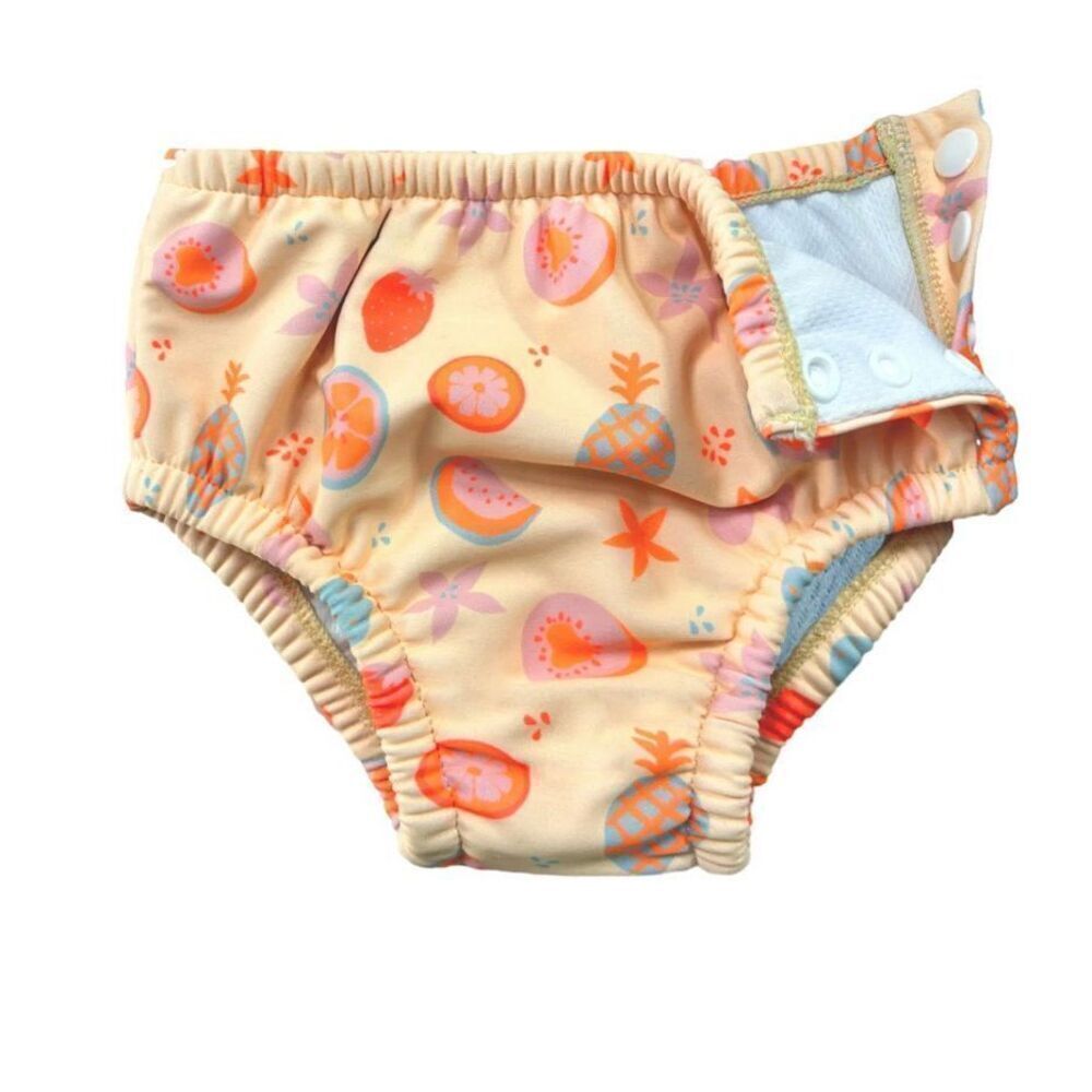 🏈 NEW Orange Fruit weVSwe Baby Reusable Swim Diapers, Adjustable, Washable, Lea